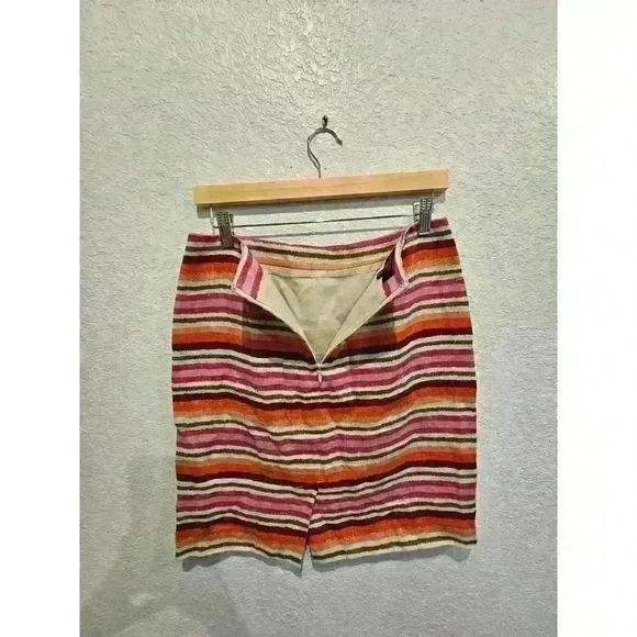 Talbotts Stripe Linen Skirt Size 4p - Picture 4 of 4